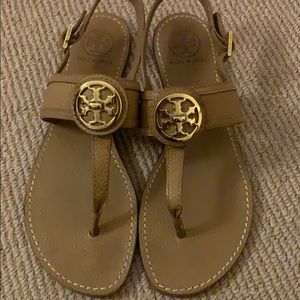 Authentic Tory Burch tan sandals only worn once